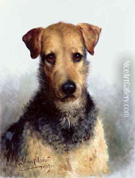 Wire Fox Terrier, 1933 Oil Painting - Lilian Cheviot