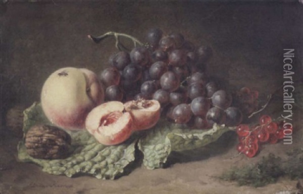 Fruchtestilleben Oil Painting - Adriana Johanna Haanen