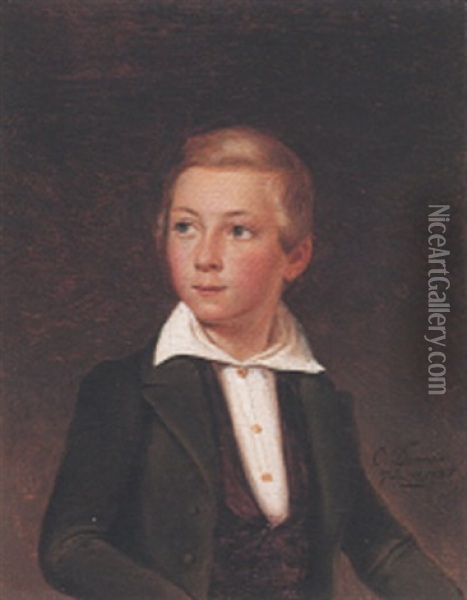 Edmond Baron Von Ludinghausen-wolff Im Alter Von 15 Jahren Oil Painting - Johann Conrad Dorner