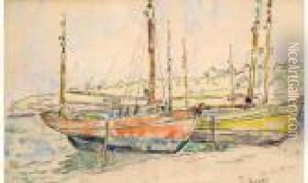 Les Barques Oil Painting - Paul Signac