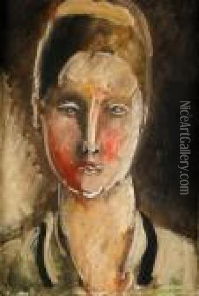 Kvinnoportratt Oil Painting - Charles Georges Dufresne