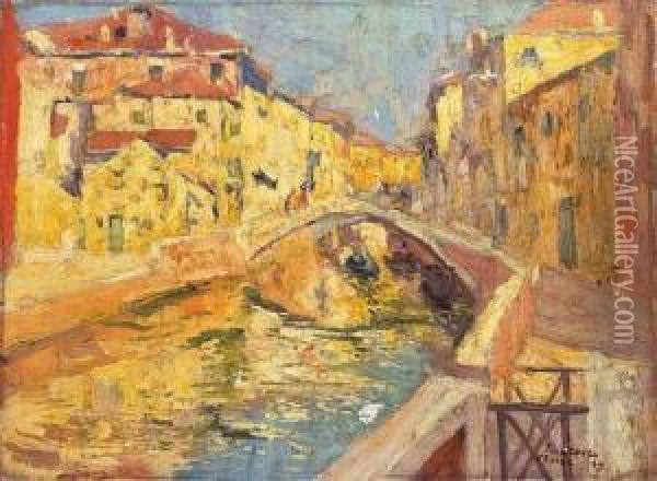 Pont A Venise (1909) Oil Painting - Paul Leduc