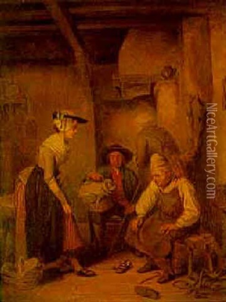 The Shoemaker Oil Painting - Jean Baptiste Madou