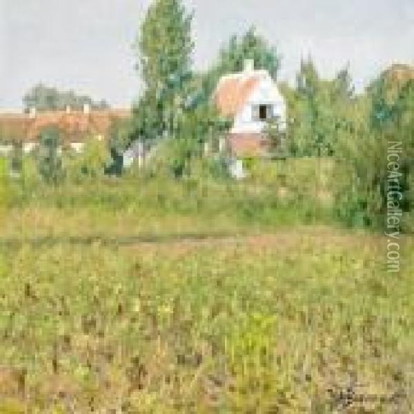 An Open Summer Scenery With Houses Oil Painting - Hans Anderson Brendekilde