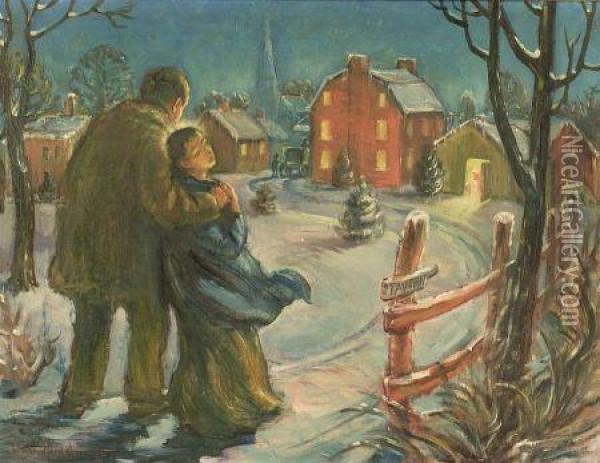 Christmas Eve Oil Painting - William Bradford Green