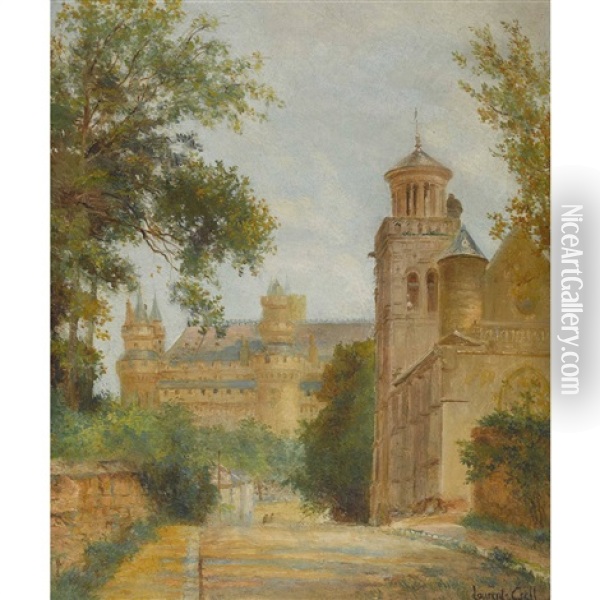 Franzosischer Schlosspark Oil Painting - Lucien Laurent-Gsell