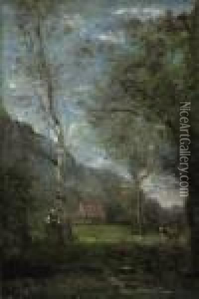 Souvenir De Bretagne Oil Painting - Jean-Baptiste-Camille Corot