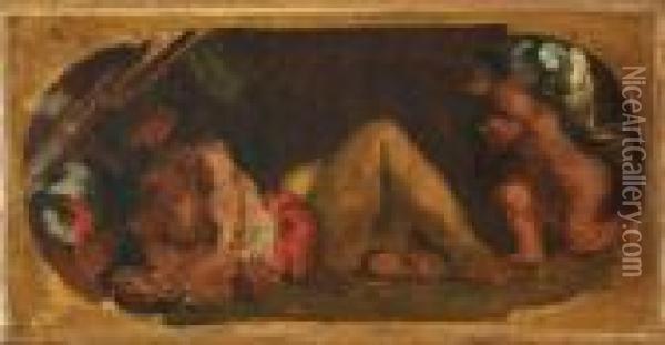Mars Enchaine Oil Painting - Eugene Delacroix
