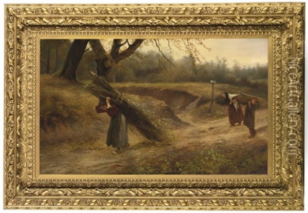 The Wood Gatherers Oil Painting - William Charles Anthony Frerichs