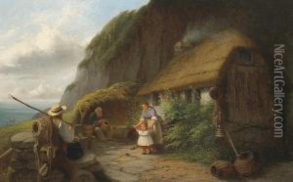 A Father's Welcome Oil Painting - Thomas Brooks