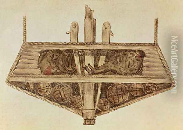 Cross-section of a slave ship, from a manuscript on slavery by the artist, late 18th century Oil Painting - Jacques-Henri Bernardin de Saint-Pierre