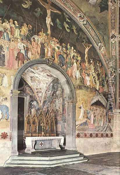 Frescoes on the central wall Oil Painting - Andrea Bonaiuti da Da Firenze