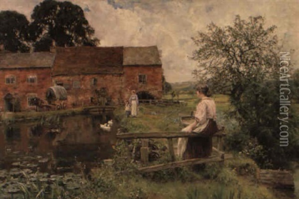 The Path By The Mill Oil Painting - Henry John Yeend King