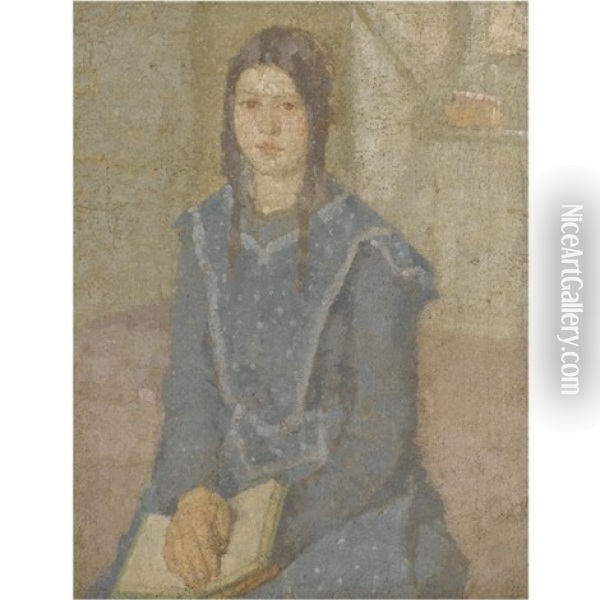 Portrait Of A Girl Oil Painting - Gwen John