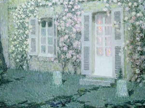 The House with Roses Oil Painting - Henri Eugene Augustin Le Sidaner