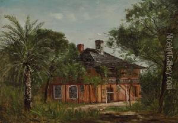 Old Spanish House, St. Augustine, Florida Oil Painting - Frank Henry Shapleigh