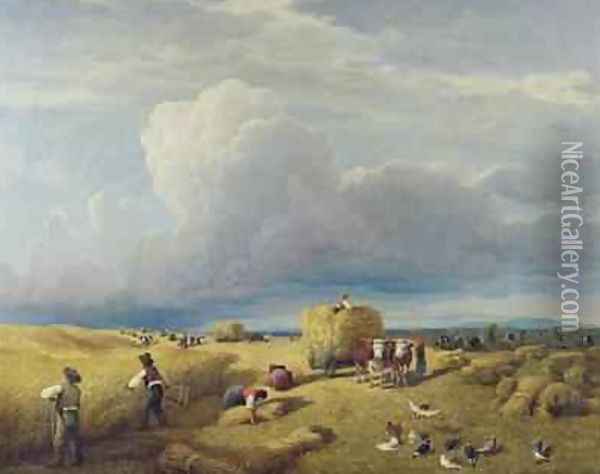 Harvesting Corn 1865 Oil Painting - Jan Nowopacky