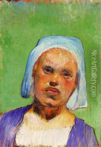 Portrait Of A Pont Aven Woman Oil Painting - Paul Gauguin