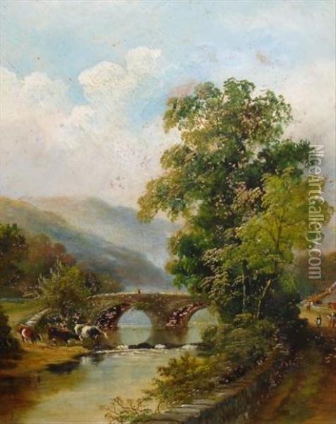 View Of Lynmouth Oil Painting - Henry Harris