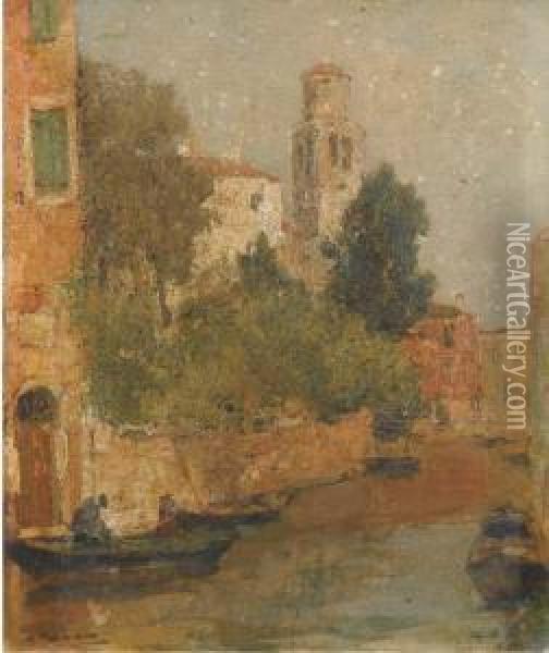 Scorcio Veneziano Oil Painting - Angelo Pavan