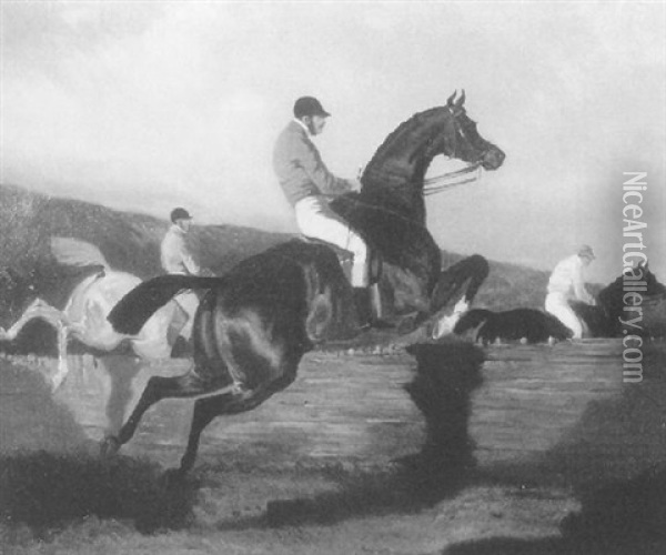 Equestrian Scene Oil Painting - Alfred De Dreux