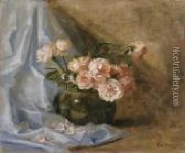 Still Life With Roses Oil Painting - Edith White