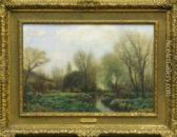 Early Spring On The Meadows Oil Painting - Henry Pember Smith