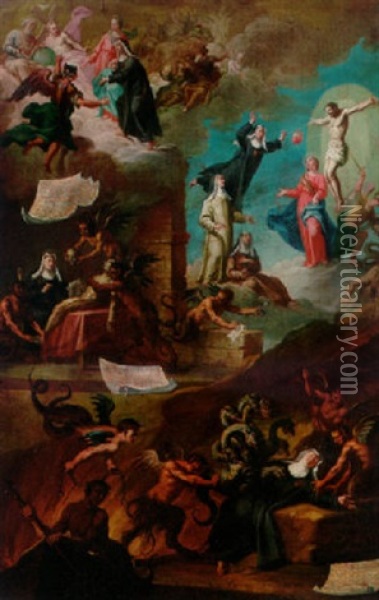 The Torment, Ecstasy And Glorification Of Saint Claire Oil Painting - Sebastiano Ricci