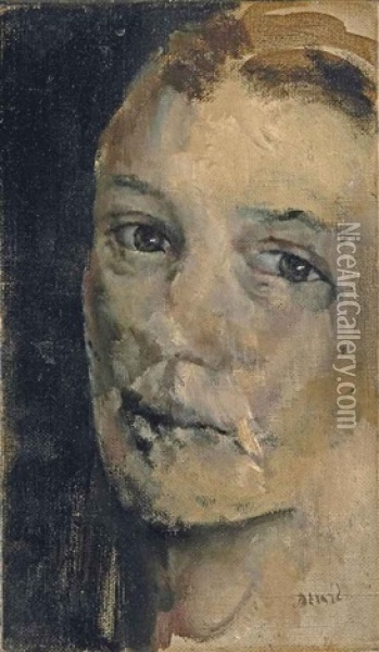 Visage De Femme Oil Painting - Christian Berard