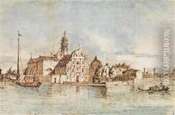Blick Auf San Clemente Invenedig Oil Painting - (Giovanni Antonio Canal) Canaletto