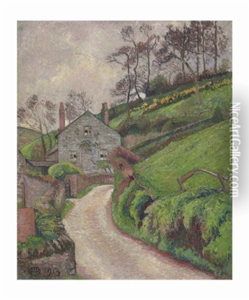 The Game Keeper's House Oil Painting - Lucien Pissarro