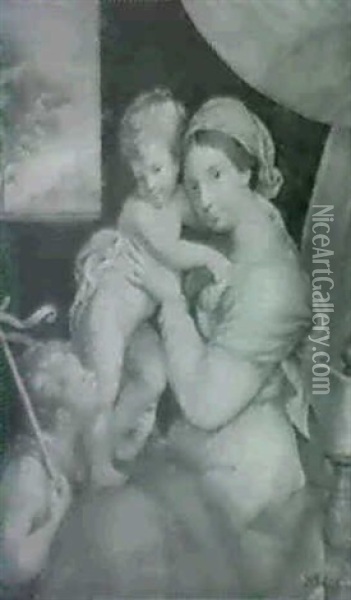 Madonna Mit Kind Und Dem Johannesknaben Oil Painting - Andreas Zoli