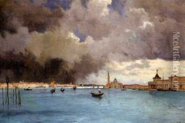 Venise Vue De La Lagune Oil Painting - Marie Joseph Leon Clavel