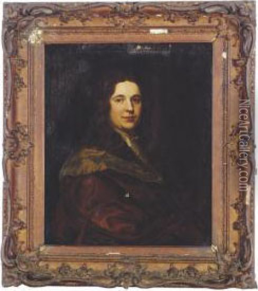 Portrait Of Count De Polignac, Minister Of Louis Xiv Oil Painting - Martin Ii Mytens