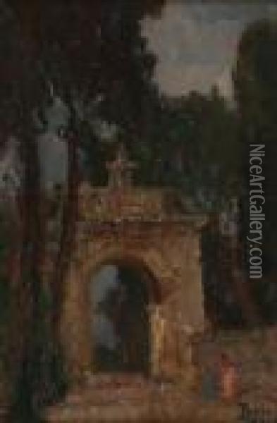 Roma - Villa Borghese Oil Painting - Beppe Ciardi
