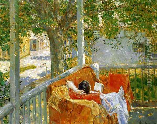 Couch on the Porch, Cos Cob Oil Painting - Frederick Childe Hassam