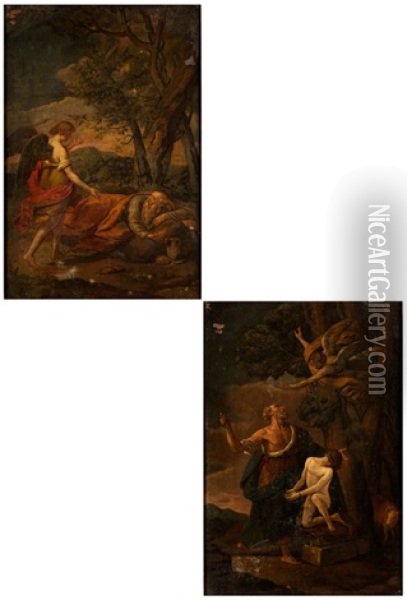 Opferung Isaacs (+ Jacob Und Der Engel, Der Ihm Das Heilige Land Weist; Paar) Oil Painting - Marc Antonio Franceschini