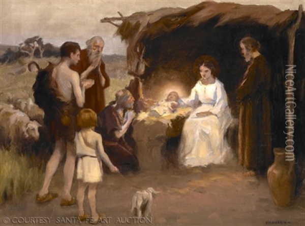 Adoration Of The Shepherd Oil Painting - Eanger Irving Couse