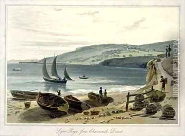 Lyme Regis from Charmouth Dorset Oil Painting - William Daniell RA