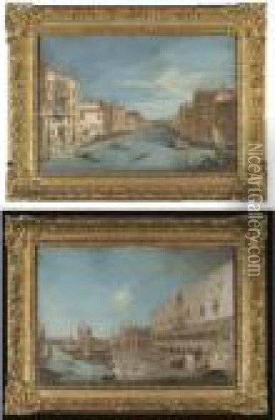 Venice, The Grand Canal, Looking North-east From The Palazzo Balbi To The Rialto Bridge Oil Painting - (Giovanni Antonio Canal) Canaletto