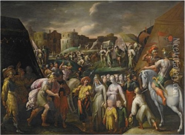 The Family Of Darius Before Alexander The Great Oil Painting - Hans Jordaens the Elder