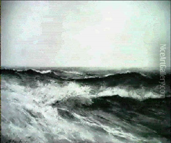 Ocean View - The Pacific Oil Painting - Charles Partridge Adams