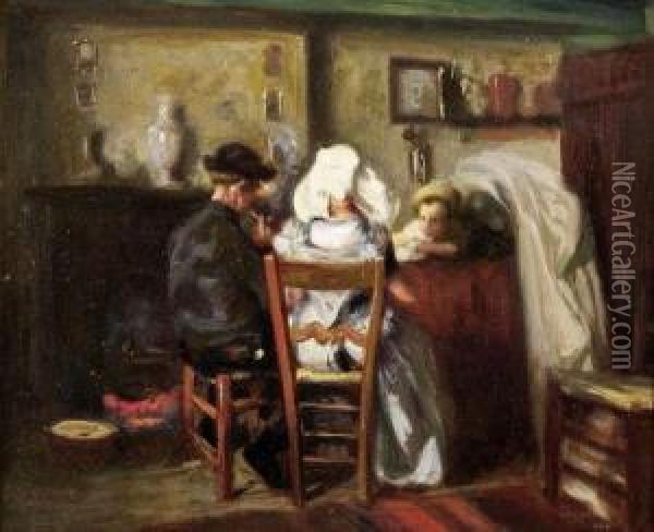 Interieur Breton Oil Painting - Max Silbert