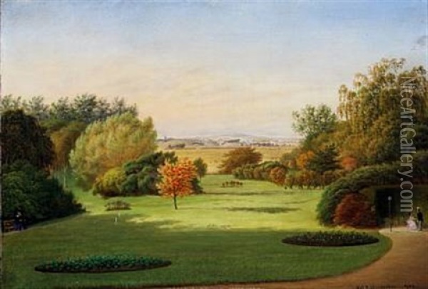Park Scenery Oil Painting - Niels Groenbek Rademacher