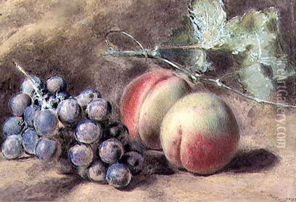 Grapes and Peaches Oil Painting - William Henry Hunt