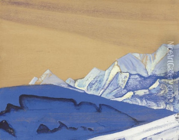 A Leaf (from The Tibetan Album) Oil Painting - Nikolai Konstantinovich Roerich