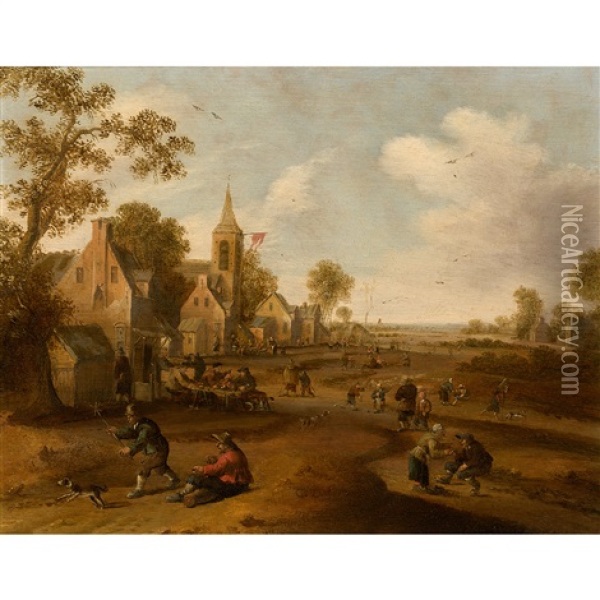 Fete Villageoise Oil Painting - Cornelis Droochsloot
