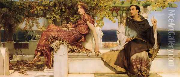 The Conversion Of Paula By Saint Jerome Oil Painting - Sir Lawrence Alma-Tadema