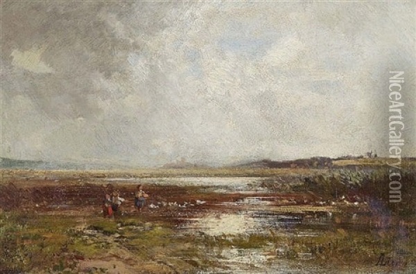 Moorland Landscape Oil Painting - Adolf Heinrich Lier