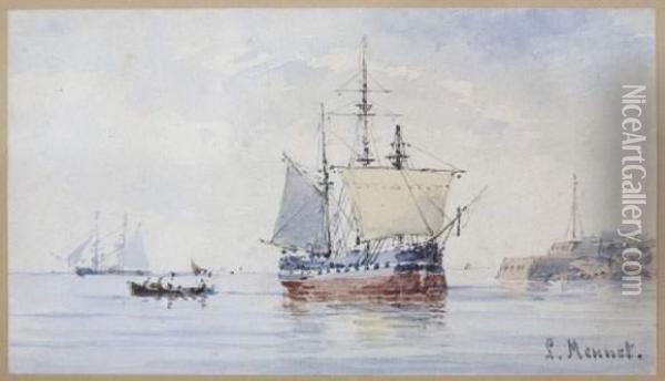 Marine Oil Painting - Louis Mennet
